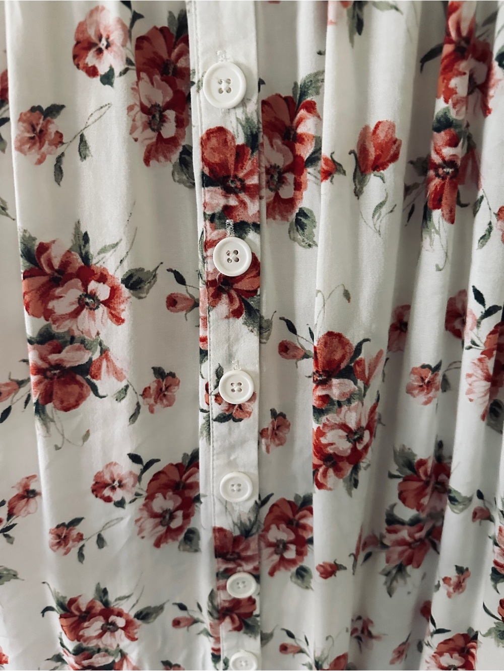BOG Collective Floral Smocked Midi Dress -XL- Button-Front- ruffled hem - Picture 4 of 10
